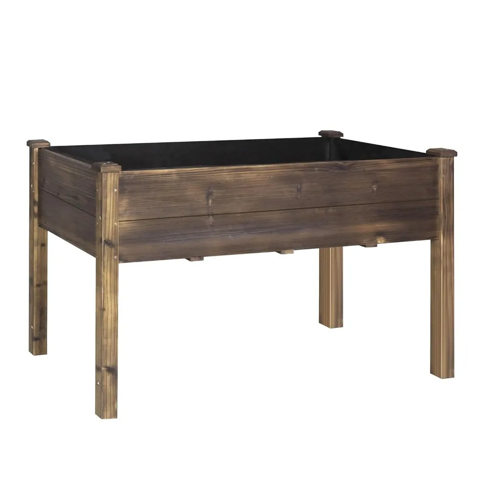 

Cedar Raised Garden Bed, 48" W x 24" D x 30" H Raised Garden Bed with Detachable Black Liner, 3 Drainage Holes, Customized