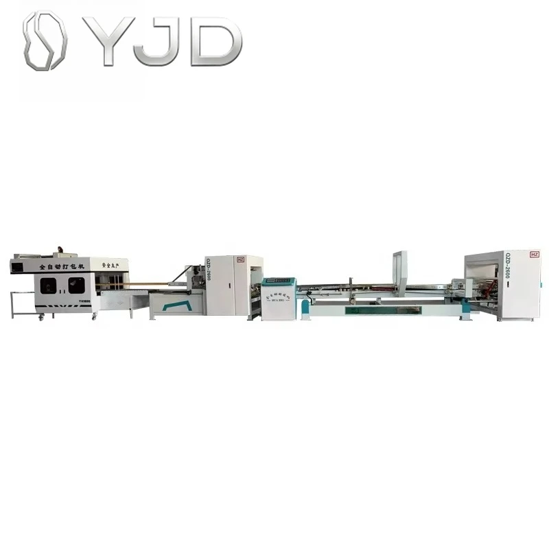 Big  Corrugated Carton Boxes Folding Gluing Machinery Automatic Folder Gluer Machine for Make Boxes Cardboard