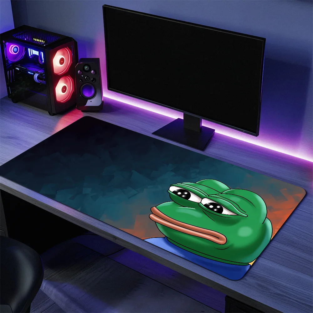P-Pepe the Frog Mouse Pad حصيرة مكتبية كبيرة غير قابلة للانزلاق ومضادة للفرش لوحة مفاتيح مريحة للمكتب والمطاط والكمبيوتر المنزلي مخصص #3
