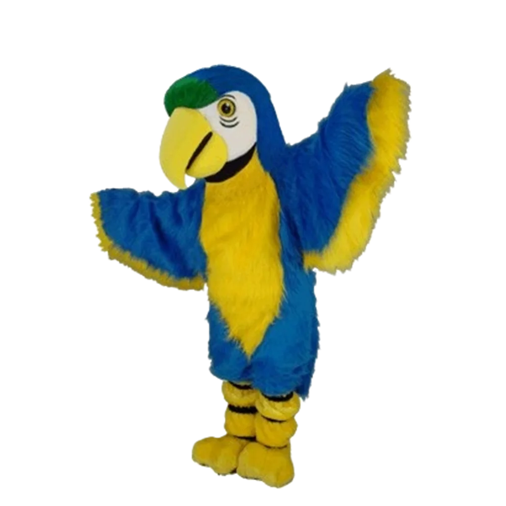 Material de pelúcia verde papagaio mascote traje guacamayo personalizado mascote roupa terno fantasia vestido cosply traje 558