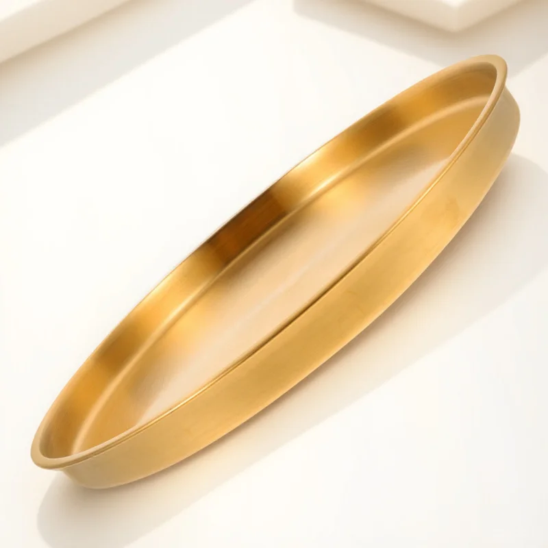 

Stainless Steel Jewelry Tray Multifunctional Storage Plate Home Food Serving Metal Tray Desktop Organizer Ring Earring Holder