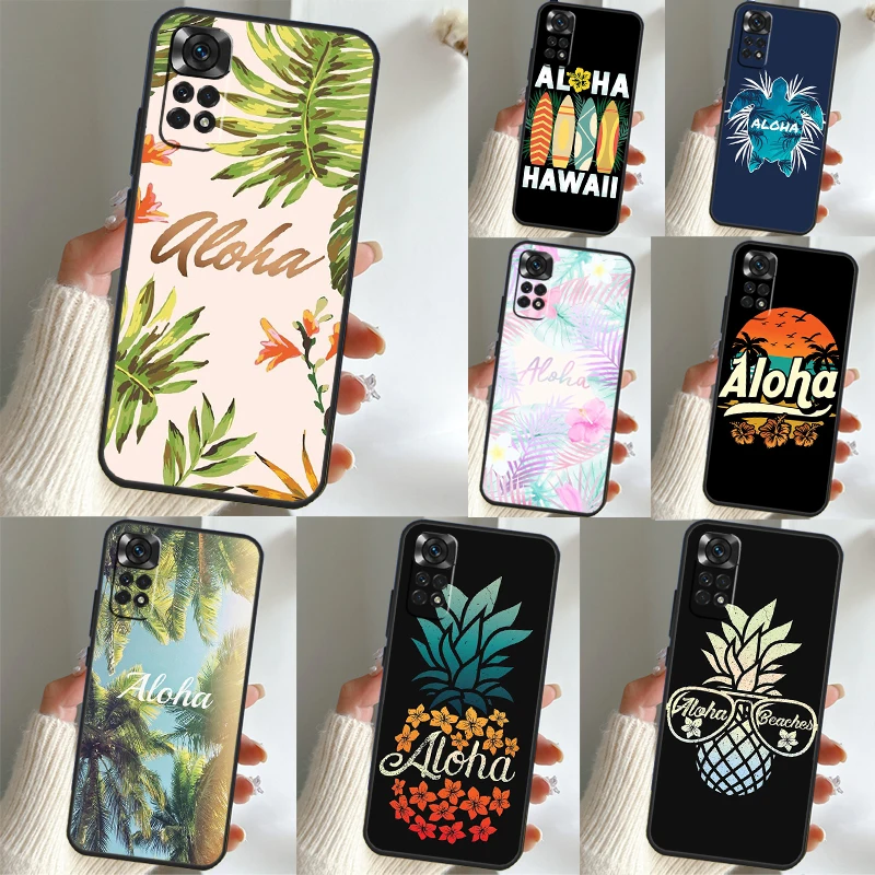 Hello Hawaii Aloha Beaches Case For Xiaomi Redmi Note 8 9 10 11 12 Pro Note 9S 10S 11S Redmi 10C 10A 9A 9C Back Cover