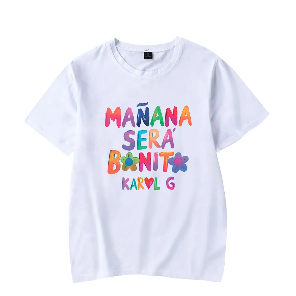 Karol G kaus Msb Tour 2023 kaus pelangi kaus katun lengan pendek Pria Wanita kaus katun Album Merch BONITO