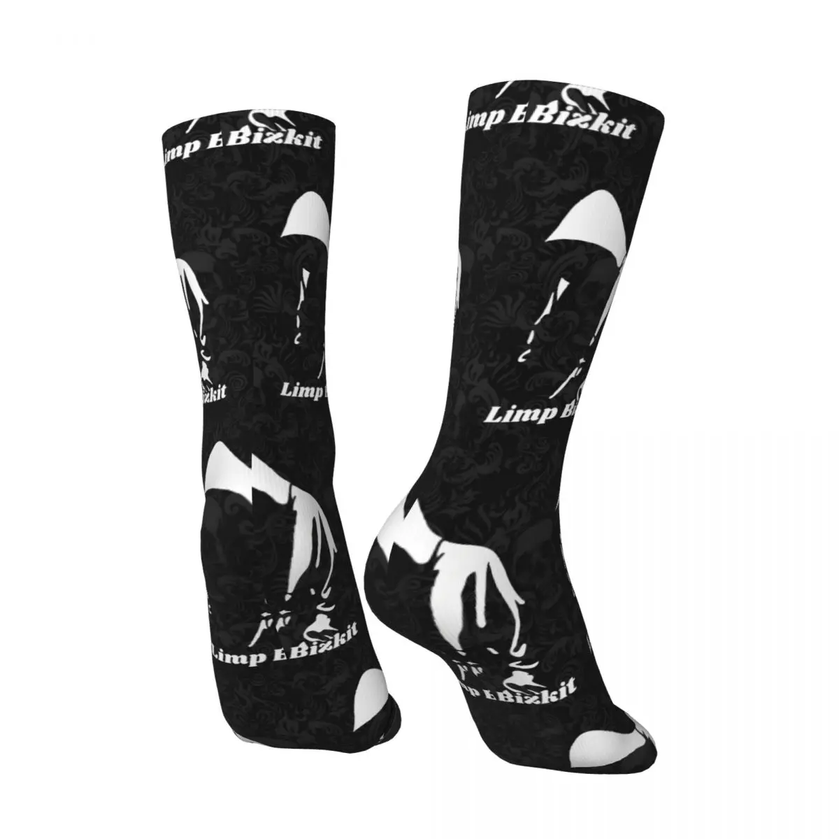 Crazy compression Emo Sock for Men Vintage Limp Bizkit Seamless Pattern Crew Sock Novelty