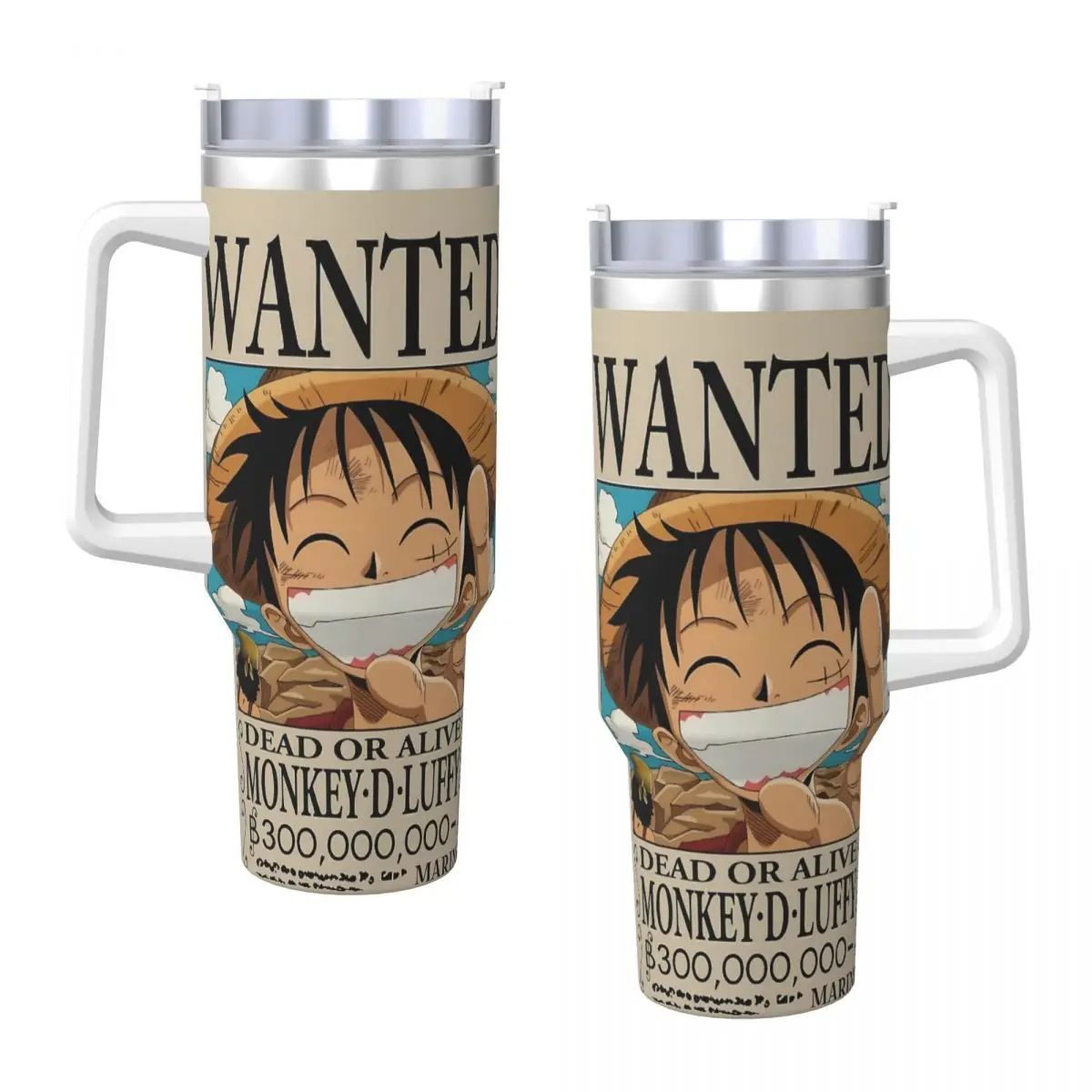 O-One Anime P-Piece Tumbler Cold Drink Water Bottle Leakproof Stainless Steel Coffee Mug Custom Travel Car Mugs