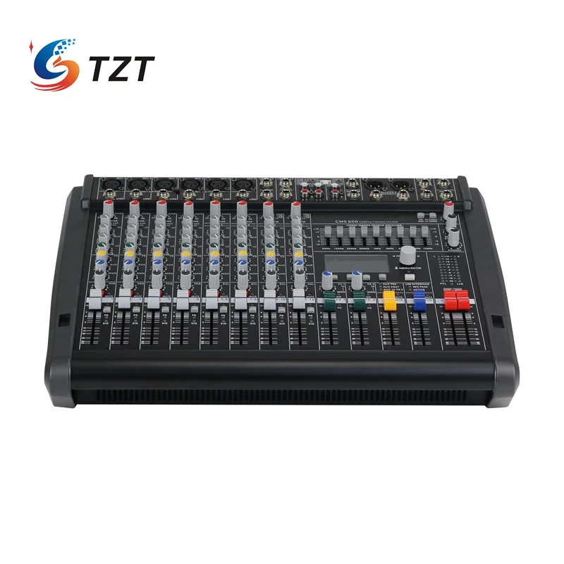 TZT CMS600-3 6-Channel Audio Mixer Professional Mixing Console with Built-in DSP Effects for Dynacord