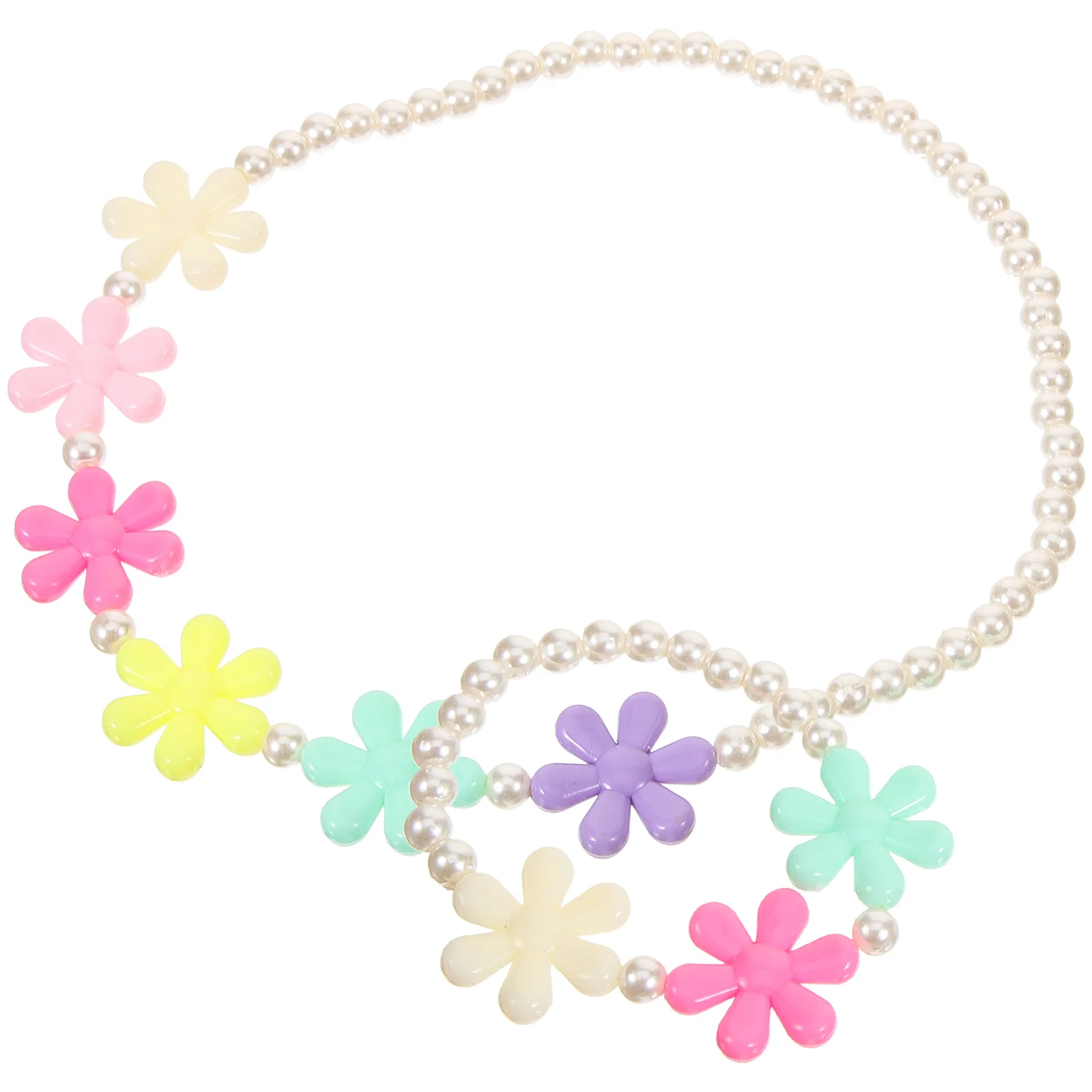 

Kids Necklace Bracelet Set Girls Beads Jewelry Snowflake Pattern Comfortable Wear for Cosplay Costume Party Girls Beads Bracelet