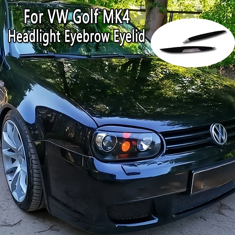 VW 골프 MK4 GTI TDI SDI R32 FSI GL GLS 변형 1997-2005 자동차 헤드라이트 눈썹 눈꺼풀 커버, 스포일러 튜닝 스티커, 2 개