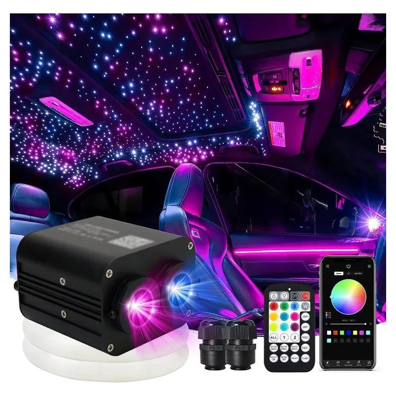 Cross-border hot-selling star fiber optic light kit with dual-control flashing light star ceiling ceiling