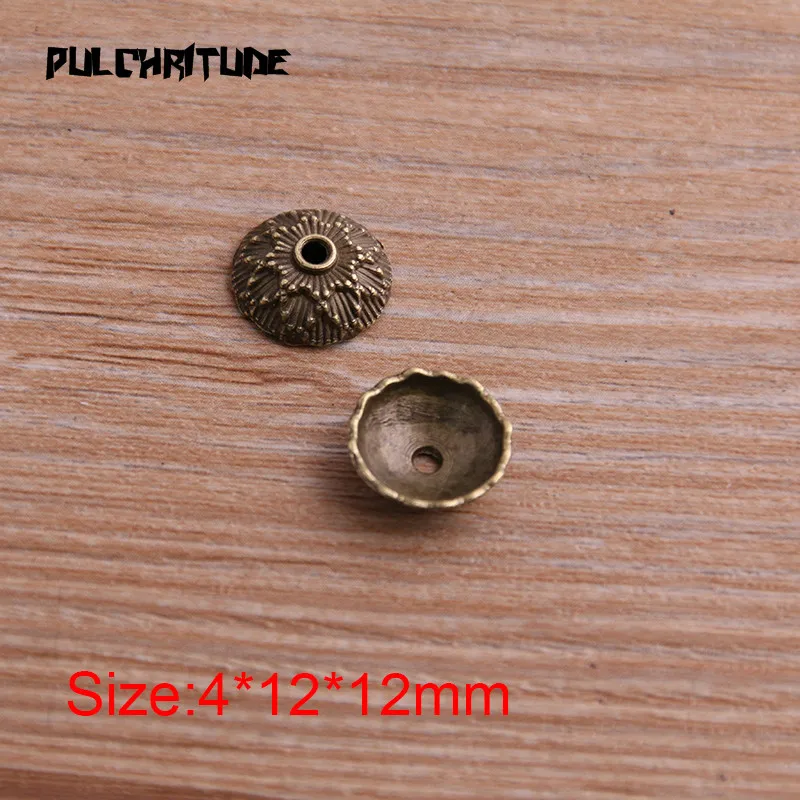 50pcs 4*12*12mm Two Color Receptacle Hollow Small Flower DIY Spaced Jewelry Accessories Charms For Jewelry Making