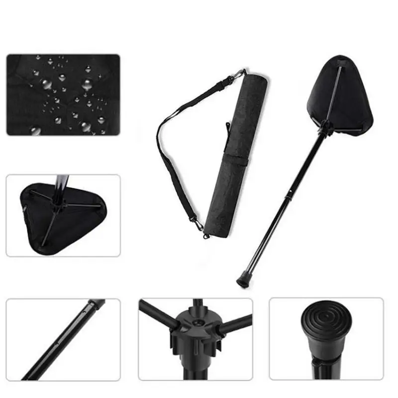 Folding Walking Stick Tripod Stool Adjustable Height Seat Stick Adjustable Seat Folding Stool Folding Stick Chair Dropshipping