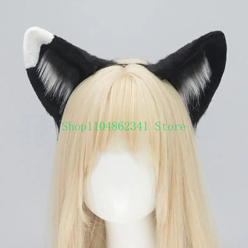 

Cats Costume Accessories Faux Furs Foxes Tail and Ears Headband Set Animal Halloween Cosplay Costume for Women Men Gifts