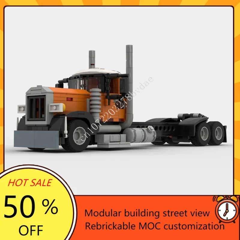 MOC City Peterbilt Day Cab Toterhome topper Model klocki technologia cegły kreatywny montaż zabawki dla dzieci prezenty świąteczne