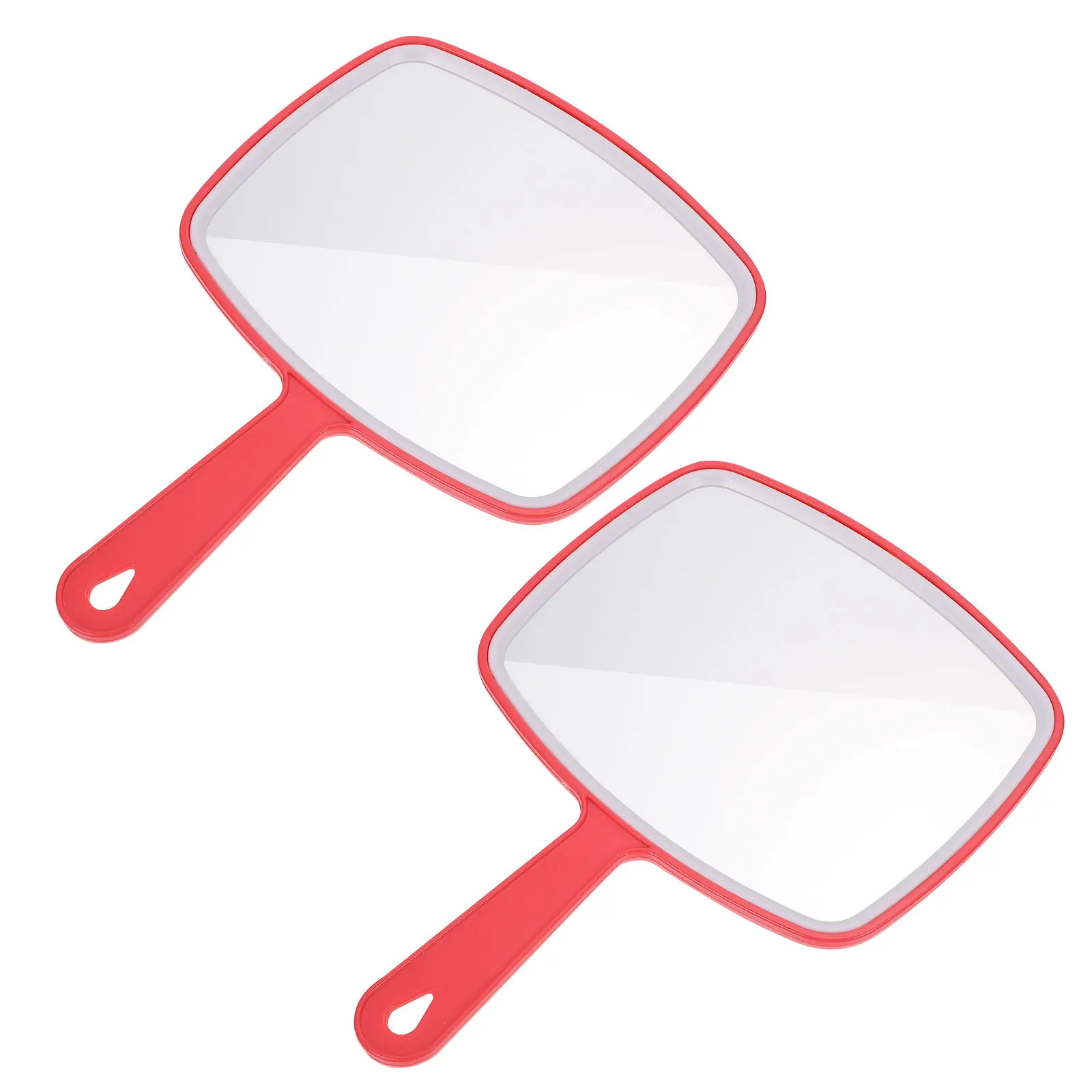 2 個のハンドヘルド化粧鏡ポータブル耐久性のあるコンパクトなデザイン旅行アクセサリー高精細バニティミラー