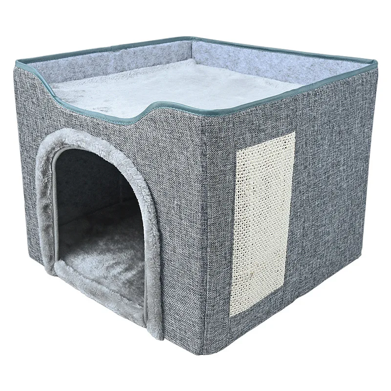 Custom High Quality Proper Price Folding Stackable Luxury Soft Cat Pet Cube House Indoor Cat House
