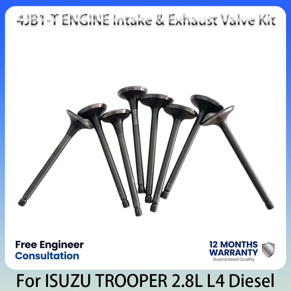 

8pcs New Intake & Exhaust Valve Kit For ISUZU TROOPER 2.8L 2.8 L T L4 Diesel 87-91 8-94133-275-1 8-94247-875-1 4JB1-T 4JB1-TC