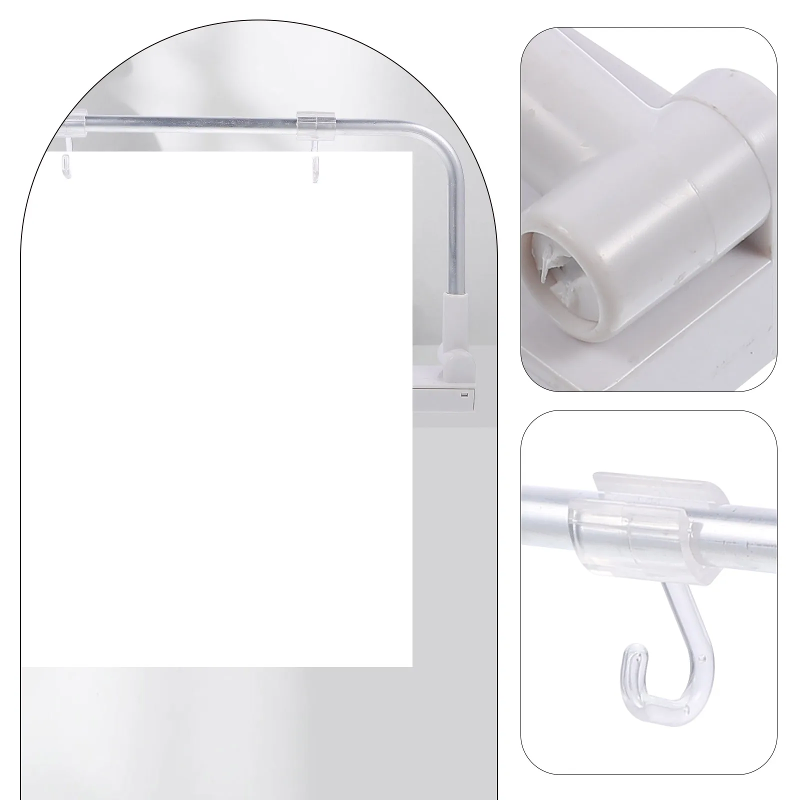 

6 Pieces Magnetic Sign Holder for 8.16 Inch Signs Transparent Acrylic Strip White Magnetic Base Poster Display Stand