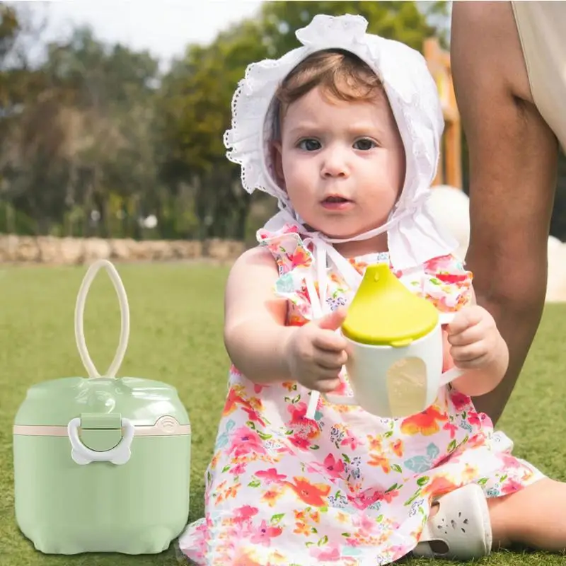 Caja de embalaje de leche en polvo para niños, contenedor de viaje, tarro sellado de viaje, diseño de compartimento separado, alimentos para niños y niñas