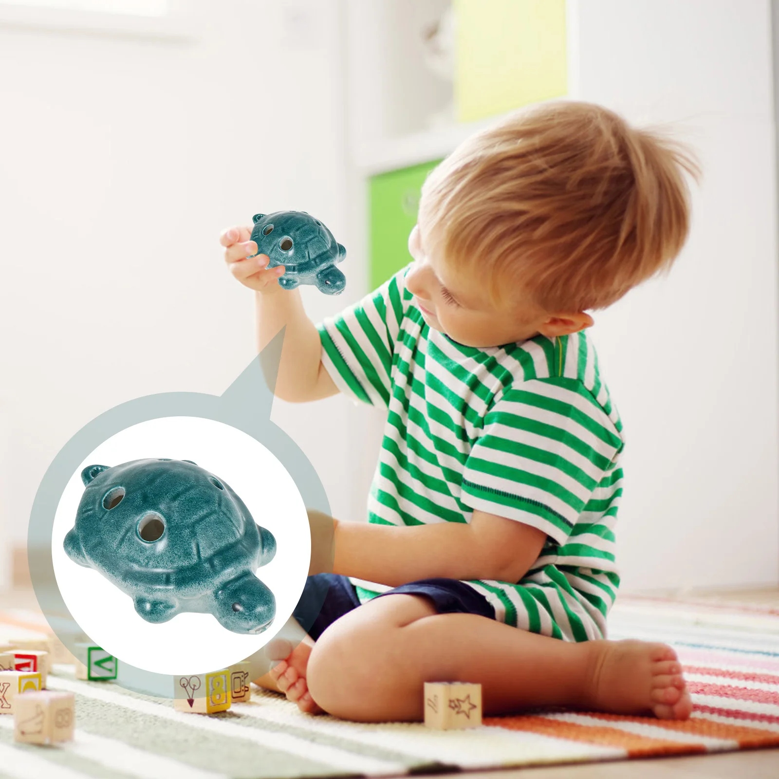 

1Set Turtle Shape Ocarina White Porcelain Portable Beginner Flute Durable Students Instrument Accurate Tone Lightweight Easy