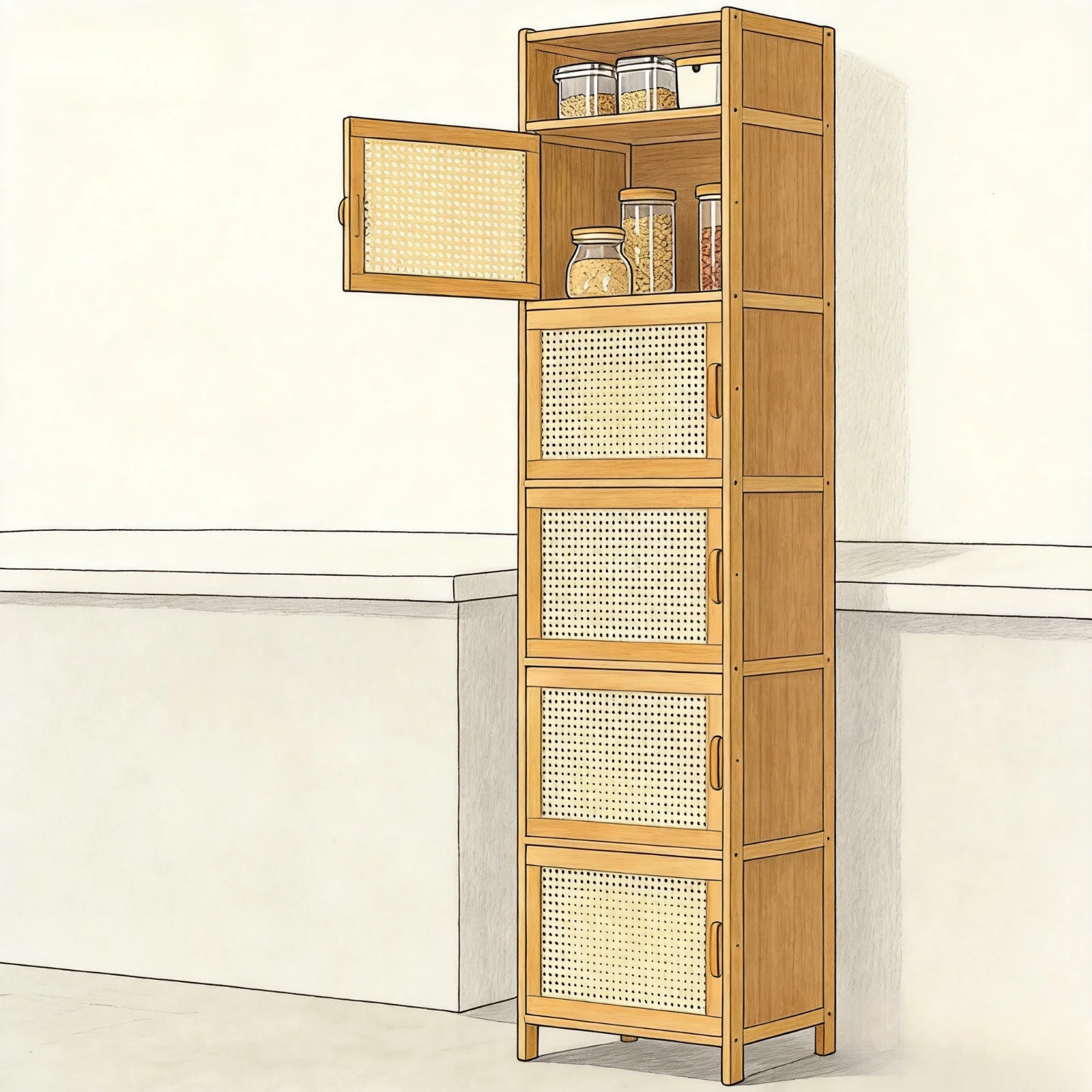 Vitrina Organizadores Gabinete Shelves Kitchen Cabinets Storage Cabinet Sideboard Shelf Librero Organizador Muebles De Cocina