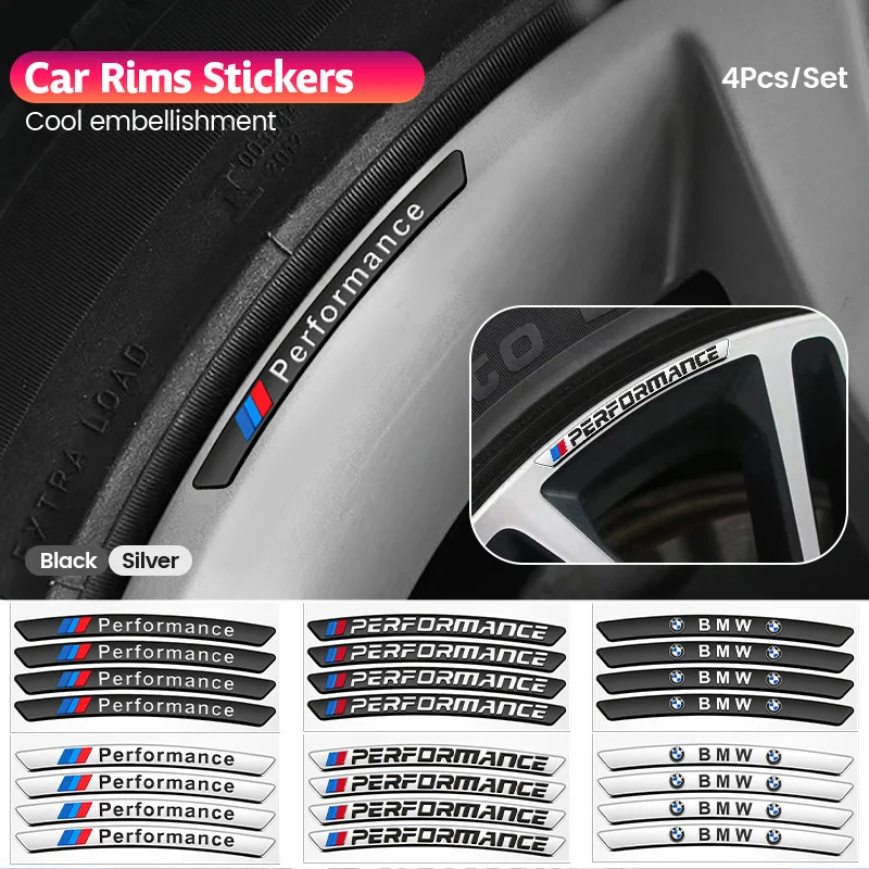 Aluminum Car Wheel Hub Badge Tire Rim Stickers Decoration Accessories For BMW M M3 M5 M6 X3 E46 E90 E39 F10 F20 F30 G20 E60 E36