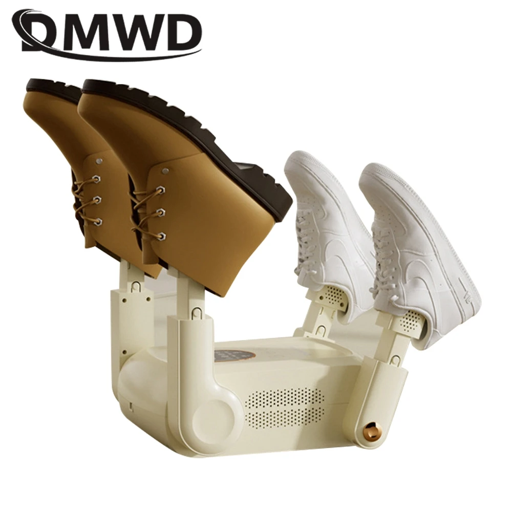 DMWD 가정용 신발 건조기 양말 워머 확장 가능 부츠 건조 기계, UV 오존 살균, 120 분 타이밍 일정 온도, 2 쌍 