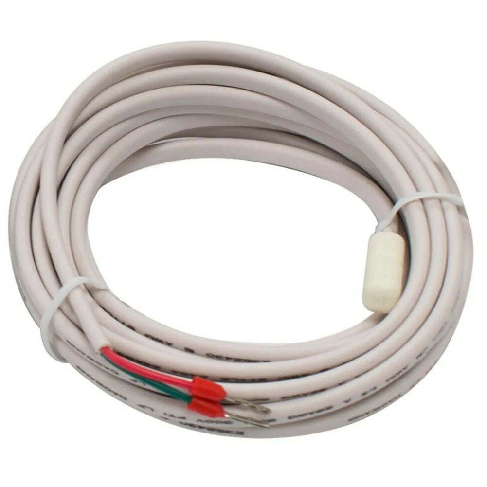 10K Temperature Sensor Probe Cable For Floor Heating Thermostat Water Pipe Indoor Outdoor Monitoring Tool White