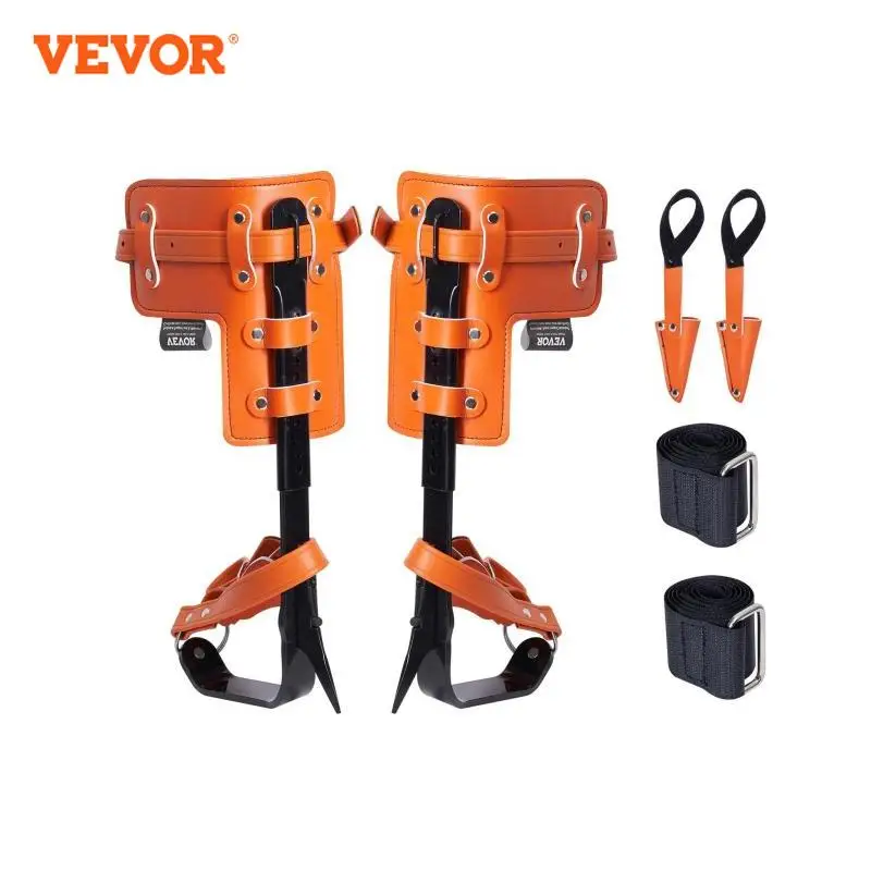 VEVOR Tree Climbing Spikes Alloy Steel Climbing Spurs 350lbs Load Capacity Tree Climbing Gear with Straps and Spike Protectors