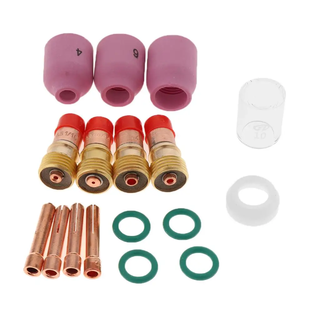 

17Pcs TIG Gas Lens Back Cap Collect Welding Torch WP 17/18/26