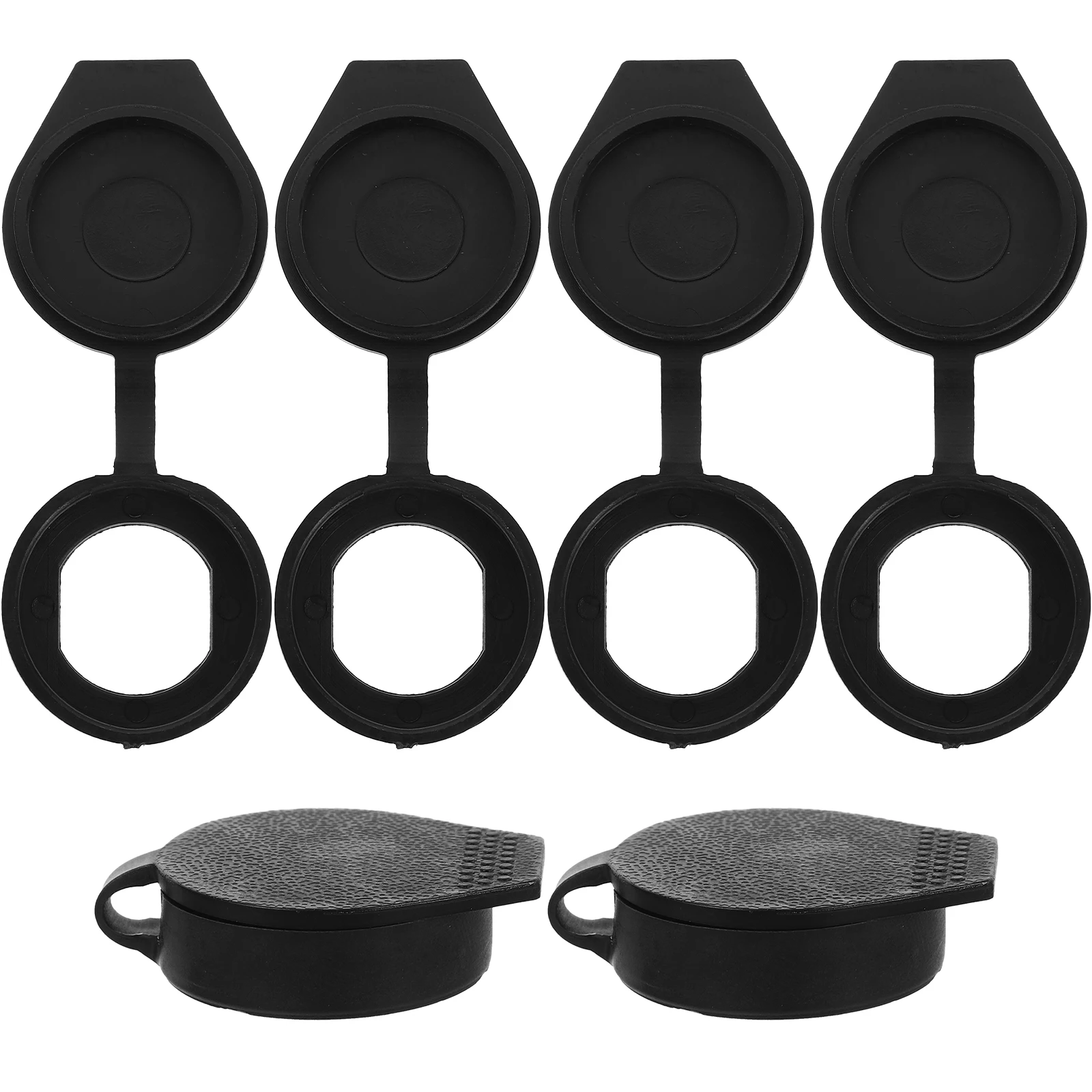 

6pcs Waterproof Cover Panel Square Hole Black Plastic Dust Rainproof Protection Door Lock Switch Cabinet Outdoor Use