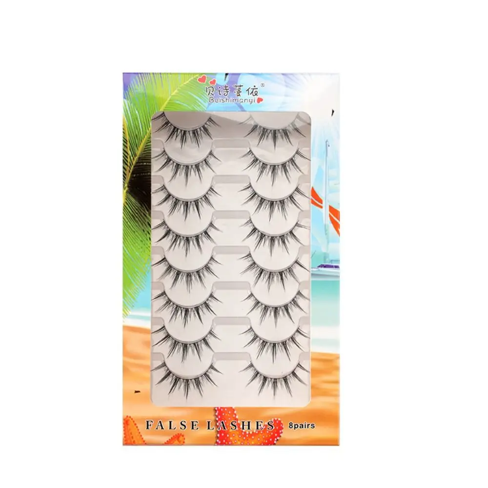 8 paia di ciglia a striscia completa del piccolo diavolo dall'aspetto naturale ciglia finte dense arricciate riutilizzabili trucco per ciglia a lunga durata