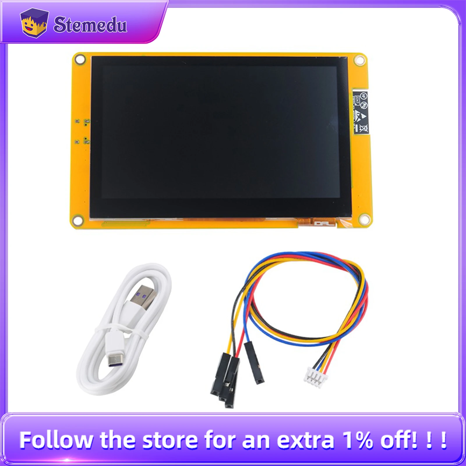 4.3 inch ESP32-S3 IPS TFT LCD 480x272 Capacitive Touch Screen ILI9485 Module for Arduino/RPi with WiFi/Blue-tooth & USB/TF Slot