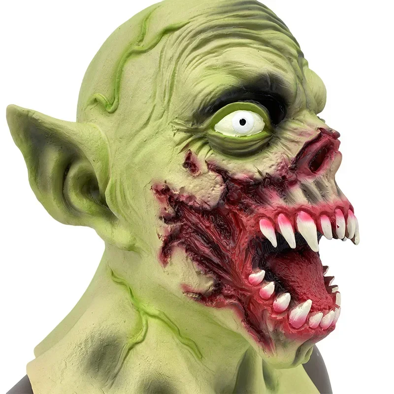 Popular Practical Hot Sale NEW2025 Halloween Vampire Mask Horror Hood Cosplay Zombie Rotten Mouth Elf Clown Scary Props Scary Co