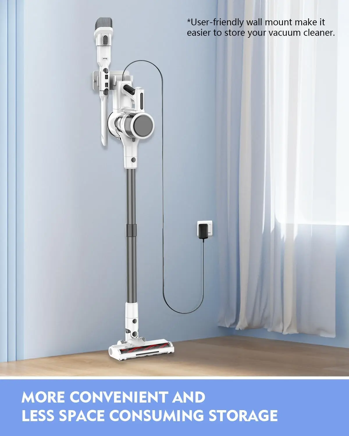 Vacuum Cleaner, 80,000 RPM Motor and Power Filtration, Stick Vacuum with 2200 mAh Battery, 35 Mins Worktime, 2 Modes, R