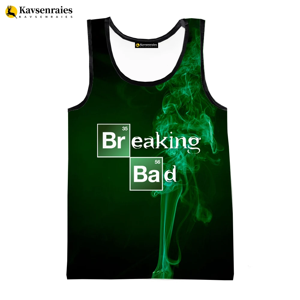 New Movies Breaking Bad 3D Printed Tank Tops Men Summer Vest Women Casual Breaking Bad Sleeveless T-shirt Hip Hop Oversized Tops