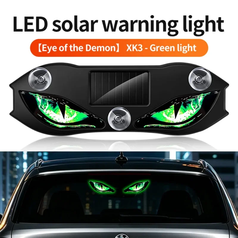 2026 NEW Solar Power Car Creative Demon Eye Light Cool Flashing Warning Light Dynamic Safety Vehicle Signal Lights Universal