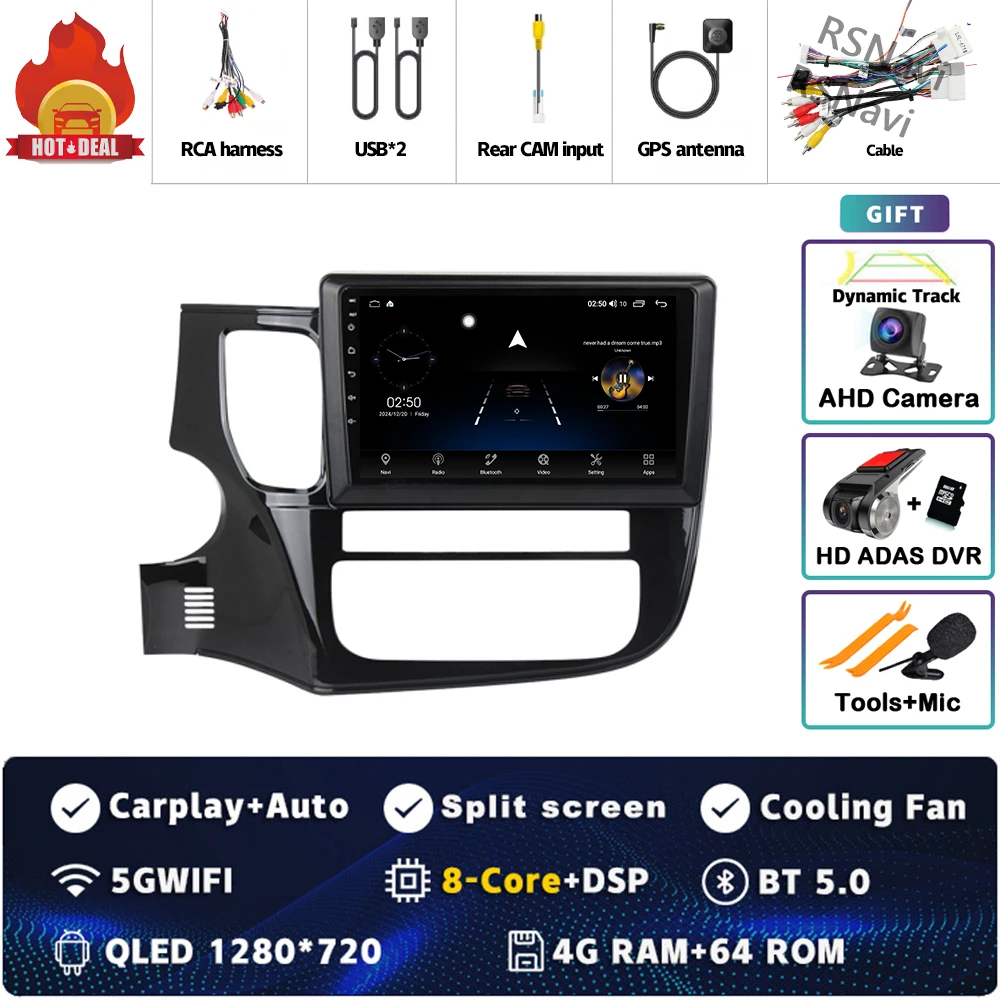 Android 15 Voor Mitsubishi Outlander 3 GF0W GG0W 2012-2018 Stereo Autoradio Multimedia Video Player GPS AI Voice CarPlay