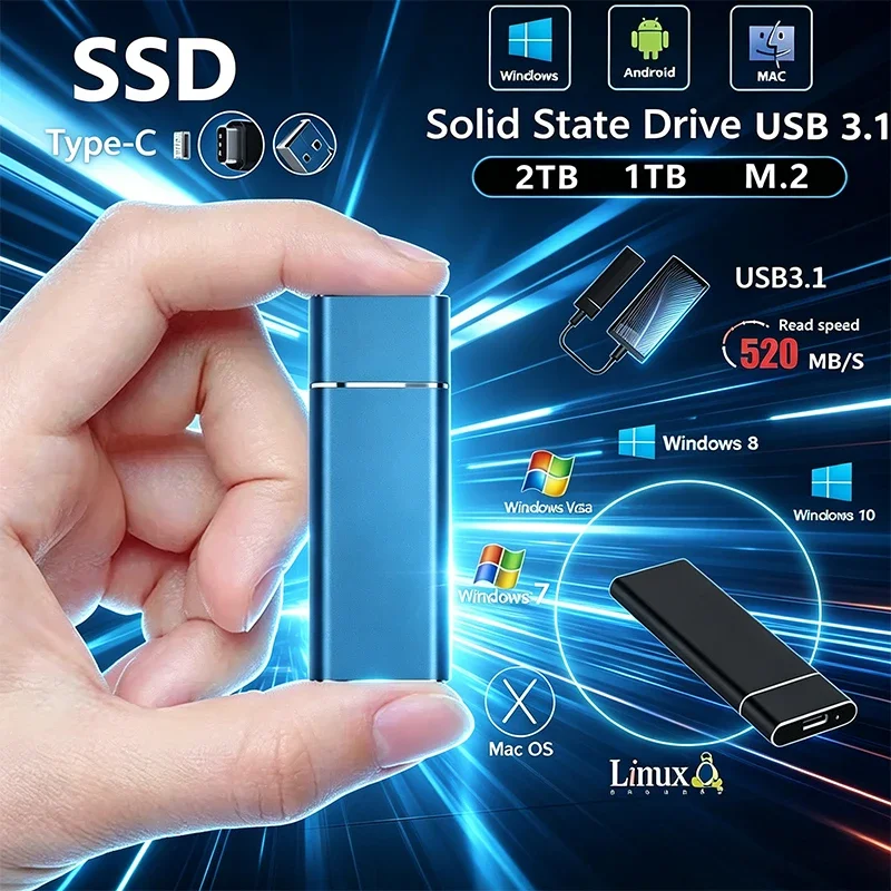 

Внешний SSD-накопитель Lenovo Mini (1 ТБ, 2 ТБ, 256 ТБ) — высокоскоростной оригинальный USB 3.0 накопитель для компьютеров и ноутбуков