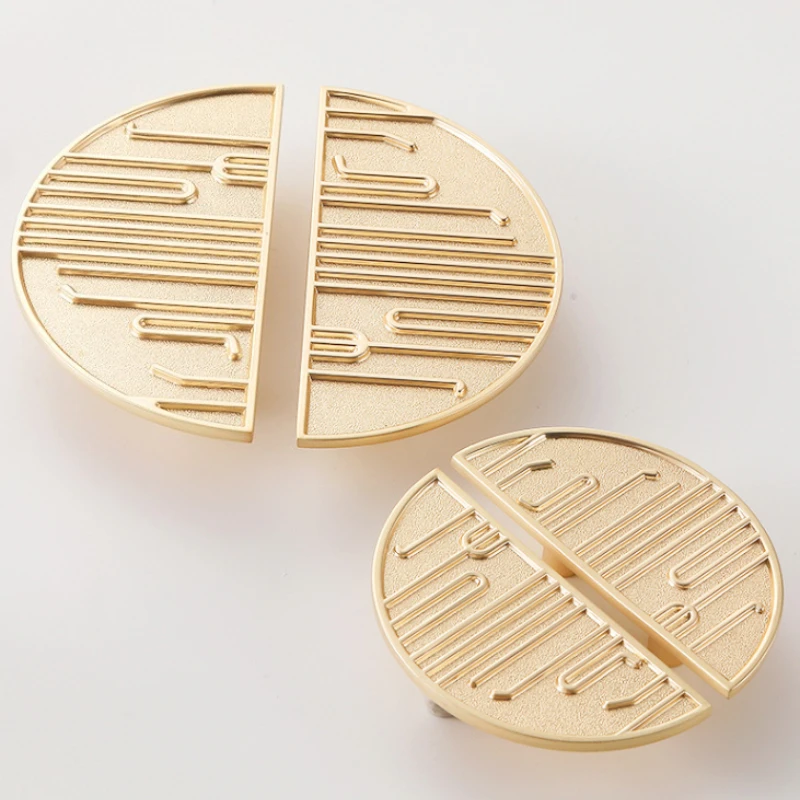 New Chinese Style Semi-circular Drawer Handle, Light Luxury Door, Gold Simple Circular Wardrobe Cabinet,Cabinet Door Handle