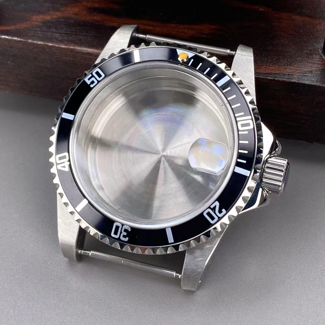 39,5 mm NH35 Vintage-Gehäuse GMT/SUB 120-Klick-Lünette Edelstahl Saphirglas für NH35 NH36 Uhrwerk 28,5 mm Zifferblatt Uhrengehäuse – Detail 22