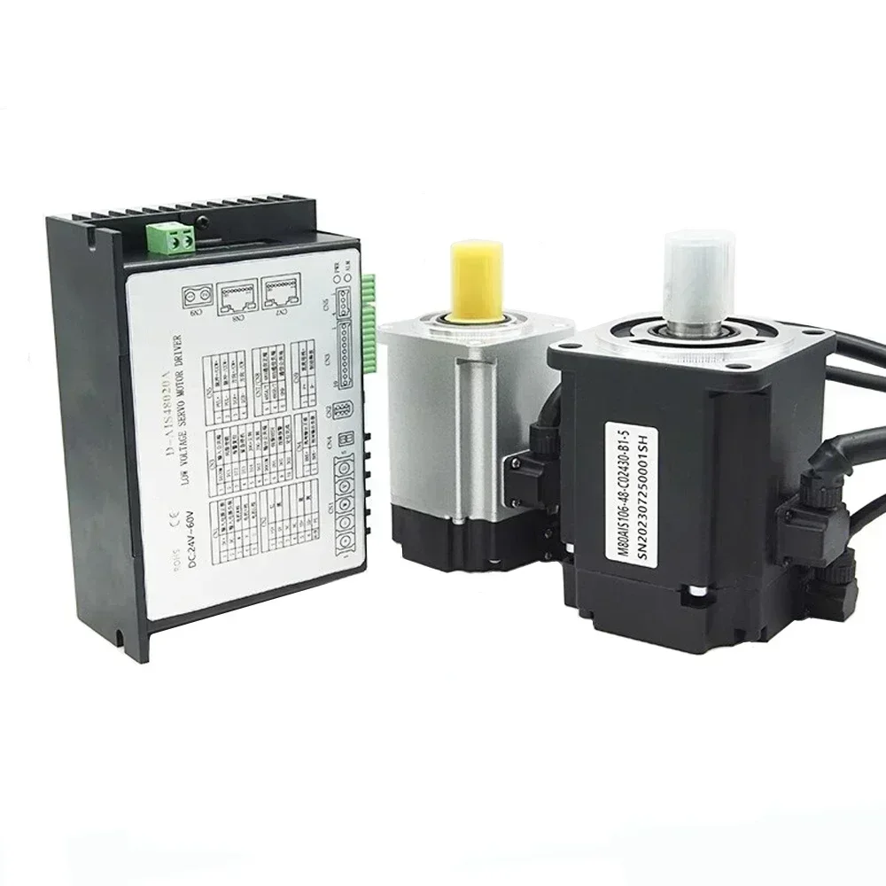 24V 48V DC Servo Motor Drive kit Low Voltage Servo Motor 400W 750W 1KW 40 60 80mm Flange 0.32-3.2Nm17Bit Encoder RS485 3000rpm