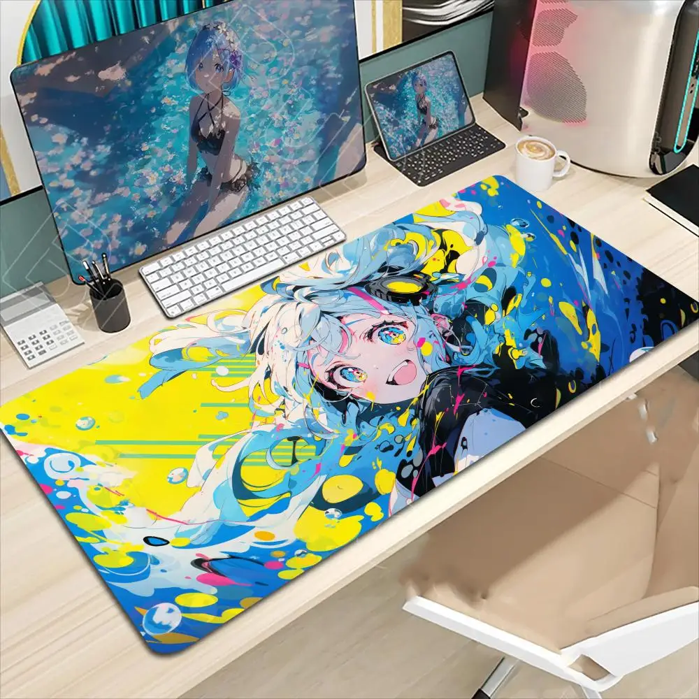 

Exquisite Anime Girl Mouse Pad Large Computer Office Game Table Mats Rubber Anti-slip Gaming Keyboard Mousepads Long Desk Pads
