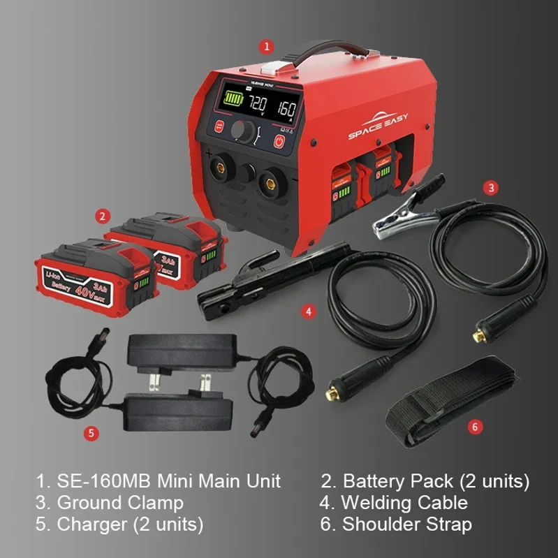 240Wh Lithium-Ion Cordless welding machine 5kg with Quick-Change Replaceable Battery Pack