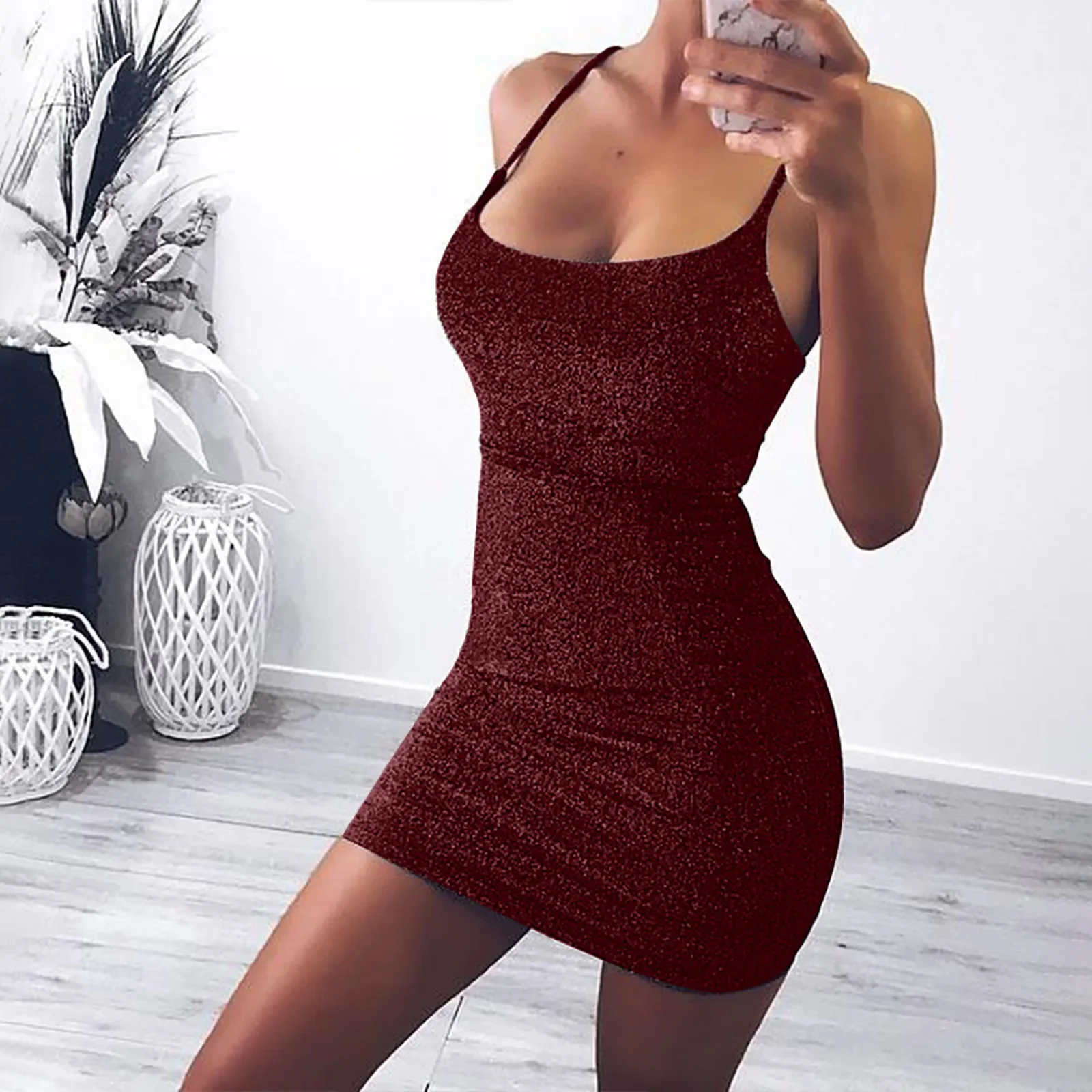 

Sexy Glitter Dresses 2024 Woman Straped Suspender Sleeveless Mini Dress Women Sequins High Waist Club Wear Evening Party Vestido