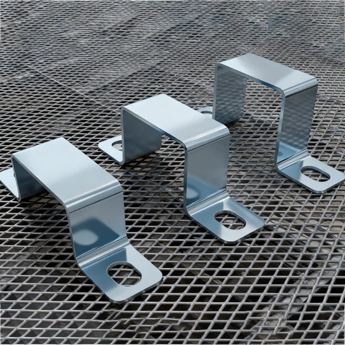 Thickened Galvanized U-Shaped Right Angle Pipe Clamps - Anti-Vibration Saddle Horse Riding Clips Square Holder Fixing Brackets