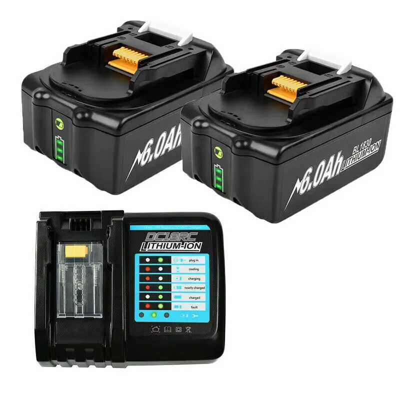 Voor Makita 18V 6.0Ah Oplaadbare Batterij, Voor Makita BL1830 BL1830B BL1840 BL1840B BL1850 BL1850B Power Tools Batterij