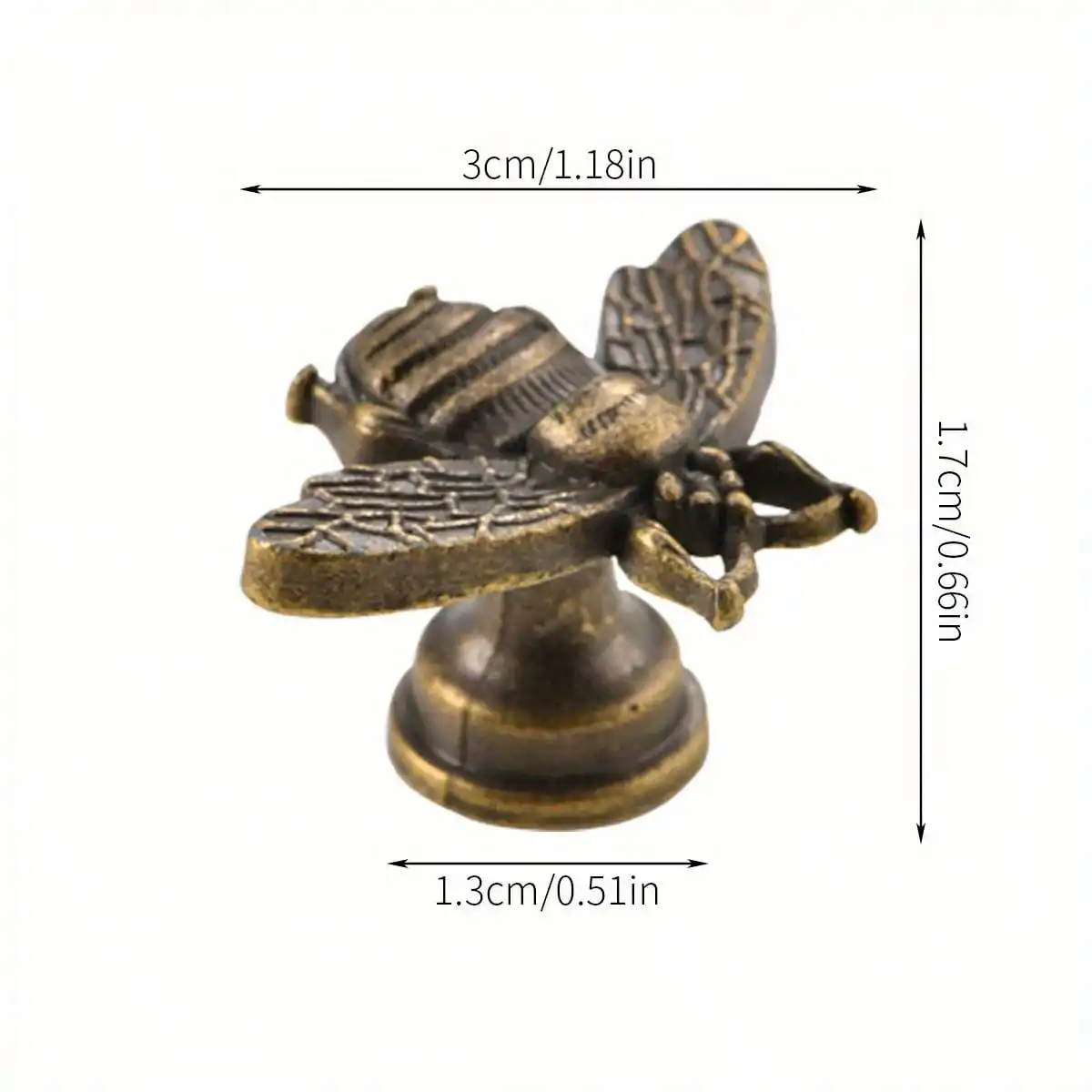 10Pcs Antique Alloy Small Cabinet Knob Creative Bee Knobs for Furniture Single Hole Scandinavian Style Wardrobe Closet Door Pull