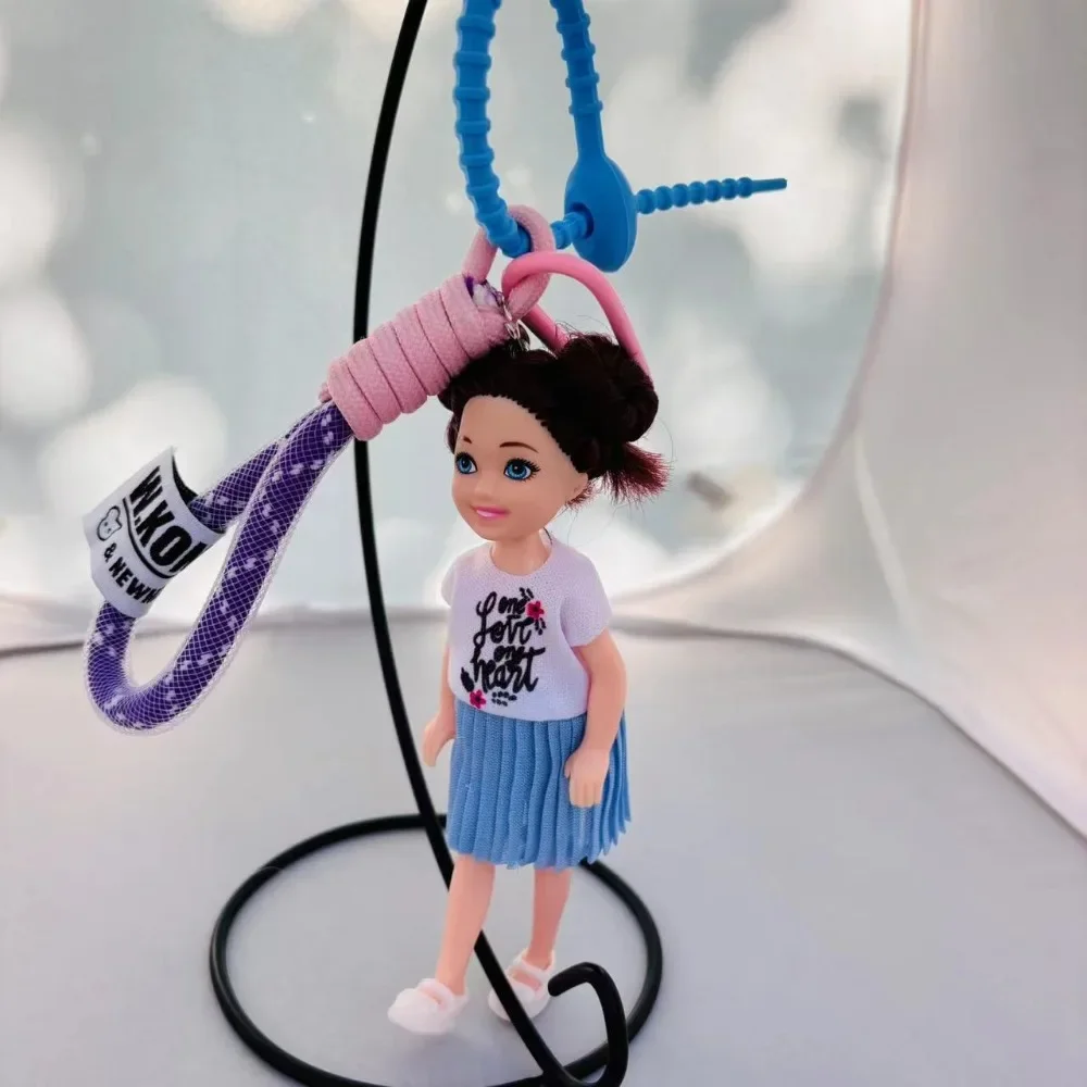 New Cute Doll Pendant Hanging Ornament DIY Change Clothes Car Key Ring Keychain for Barbie Doll Pendant