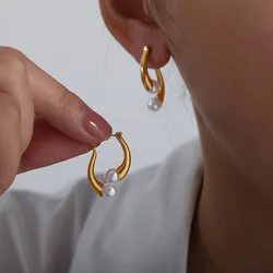 New Temperament High Gloss Imitation Pearl Earrings Korea Fashion Jewelry Accessories Party Exquisite For Women's Earrings