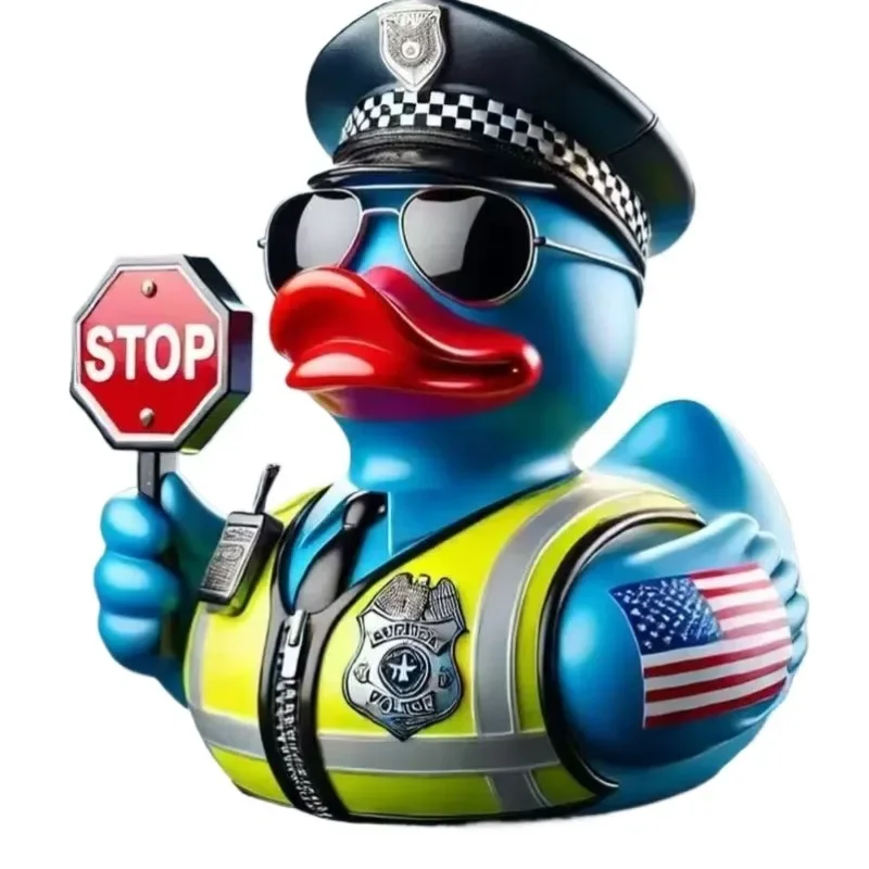 بطل البط المطاطي، رجل إطفاء الشرطة الراتنج بطة، الجدة رجال الإطفاء بطة الحلي للهدايا ديكور غرفة نوم المنزل